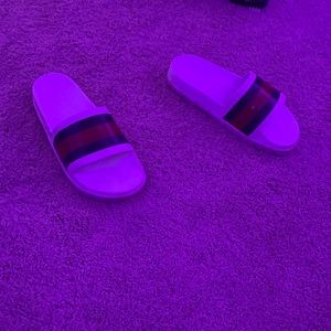 Gucci white slides